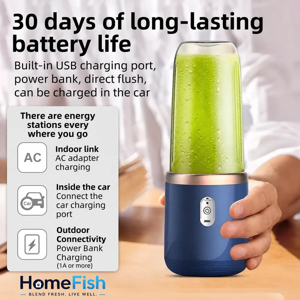 HOMEFISH New Student Home Use Multi-Function Juice Maker Portable Rechargeable Small Juice Cup
